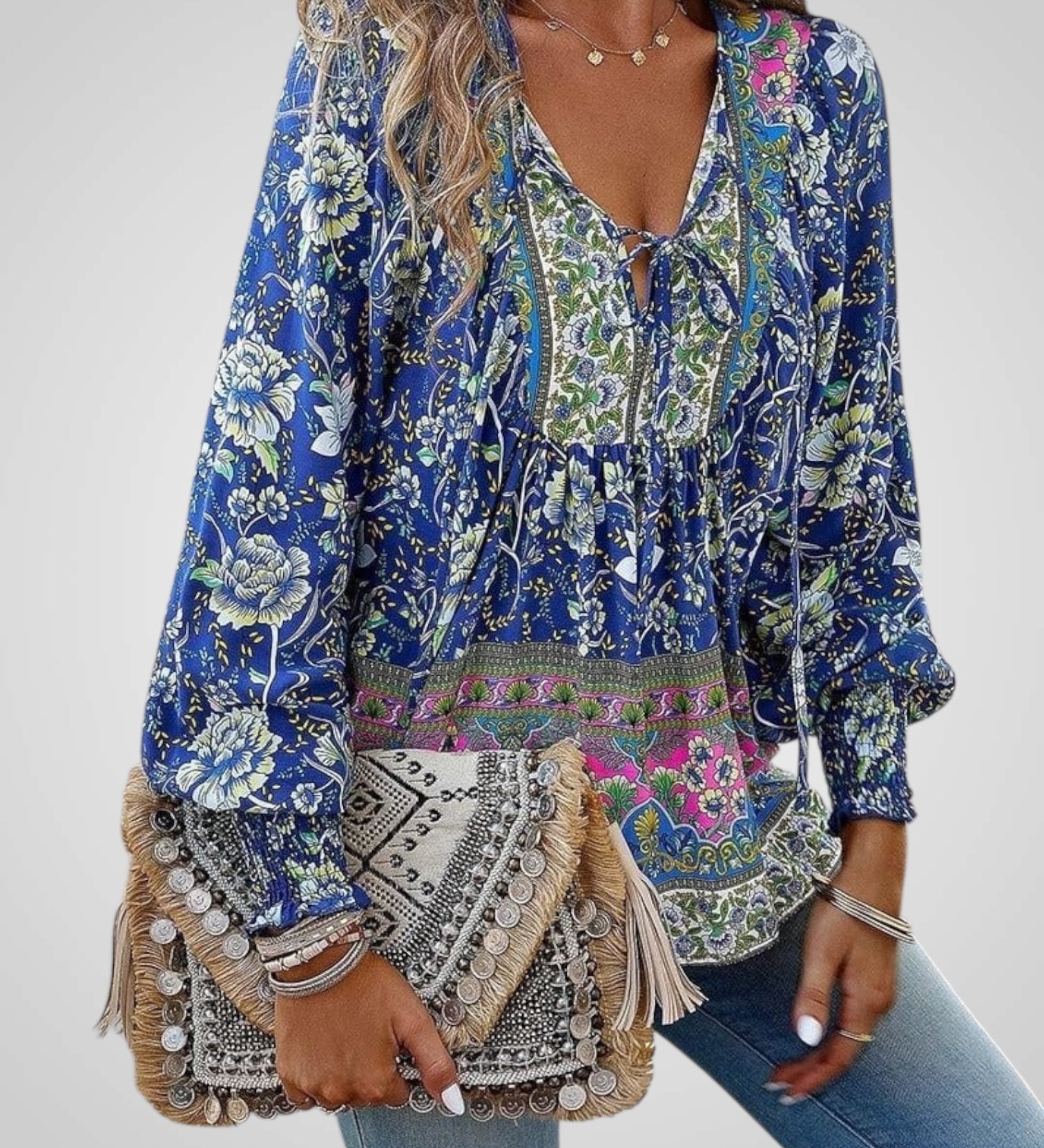 Χόγια | Μπλούζα Bohemian με Λουλούδια