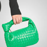 Άουρα | Μίνι Τσάντα με Πλεκτό Κόμπο Χερούλι από Οικολογικό Δέρμα σε Απόχρωση Κρασιού