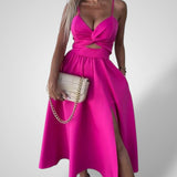 Εύη | Γυναικείο Φόρεμα με Λεπτές Τιράντες και Ψηλό Σκίσιμο