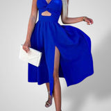 Εύη | Γυναικείο Φόρεμα με Λεπτές Τιράντες και Ψηλό Σκίσιμο