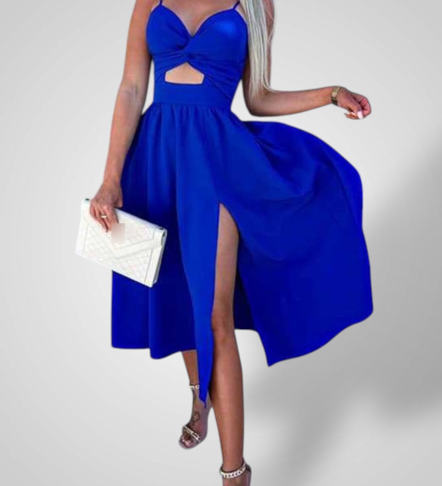 Εύη | Γυναικείο Φόρεμα με Λεπτές Τιράντες και Ψηλό Σκίσιμο