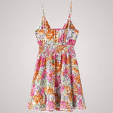 Ρόζι | Κοντό Floral Φόρεμα