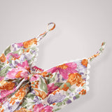 Ρόζι | Κοντό Floral Φόρεμα