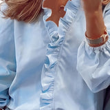 Ανζελίν | Ραφτό Λαιμόκοψη V σχήματος Μπλούζα