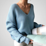 Μαρί | Γυναικεία Άνετο Πουλόβερ με V-λαιμόκοψη