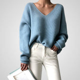 Μαρί | Γυναικεία Άνετο Πουλόβερ με V-λαιμόκοψη