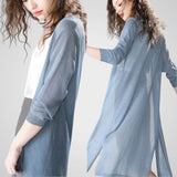 Γουέντι | Γυναικεία Μακρύ Ζακέτα - Ανάλαφρο Knit - 3/4 Μανίκι – Επικάλυψη Απαραίτητο