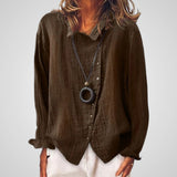 Κάτια | Γυναικεία βαμβάκι και λινό καθημερινό μακρύ μπλούζα