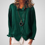 Κάτια | Γυναικεία βαμβάκι και λινό καθημερινό μακρύ μπλούζα