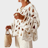 Sophie Grace - Κομψό πλεκτό πουλόβερ ανοιχτής πλέξης