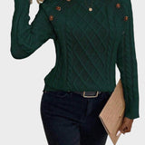 Clara – Πουλόβερ με Κουμπιά και Πλεκτή Υφή