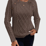 Clara – Πουλόβερ με Κουμπιά και Πλεκτή Υφή