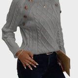 Clara – Πουλόβερ με Κουμπιά και Πλεκτή Υφή