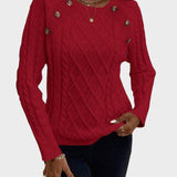 Clara – Πουλόβερ με Κουμπιά και Πλεκτή Υφή