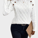 Clara – Πουλόβερ με Κουμπιά και Πλεκτή Υφή