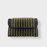 Stellina | Κομψή τσάντα ώμου με αλυσίδα και χρωματιστά διαμάντια