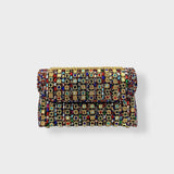 Stellina | Κομψή τσάντα ώμου με αλυσίδα και χρωματιστά διαμάντια