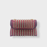 Stellina | Κομψή τσάντα ώμου με αλυσίδα και χρωματιστά διαμάντια