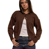 Georgina - Καφέ Πλεκτή Ζακέτα με Κουμπιά (Brown Buttoned Knit Cardigan)