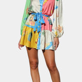 Φόρεμα Μίνι Fallon με Πολύχρωμο Σχέδιο