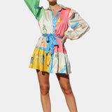 Φόρεμα Μίνι Fallon με Πολύχρωμο Σχέδιο