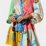 Φόρεμα Μίνι Fallon με Πολύχρωμο Σχέδιο