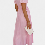 Mélia Φόρεμα Maxi με Λαιμόκοψη V και Φουσκωτά Μανίκια