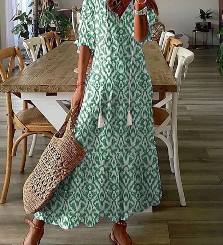 Kleoniki - Κομψό βελούδινο μάξι φόρεμα με λουλούδια