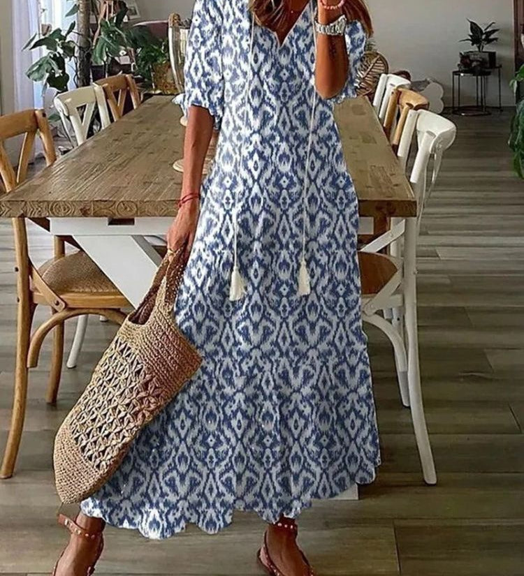 Kleoniki - Κομψό βελούδινο μάξι φόρεμα με λουλούδια