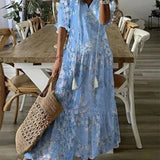 Kleoniki - Κομψό βελούδινο μάξι φόρεμα με λουλούδια