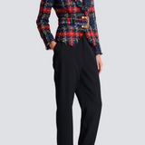 Marcea - Ζακέτα Tweed με Καρό Σχέδιο και Ζώνη (Belted Plaid Tweed Jacket)