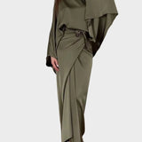 Maddy | Μάξι Σατέν Φόρεμα με Μανίκια Νυχτερίδα