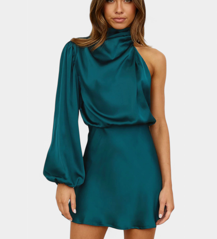 Μάρα Μίνι Δραπέ Φόρεμα με Έναν Ώμο