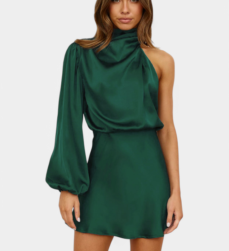 Μάρα Μίνι Δραπέ Φόρεμα με Έναν Ώμο