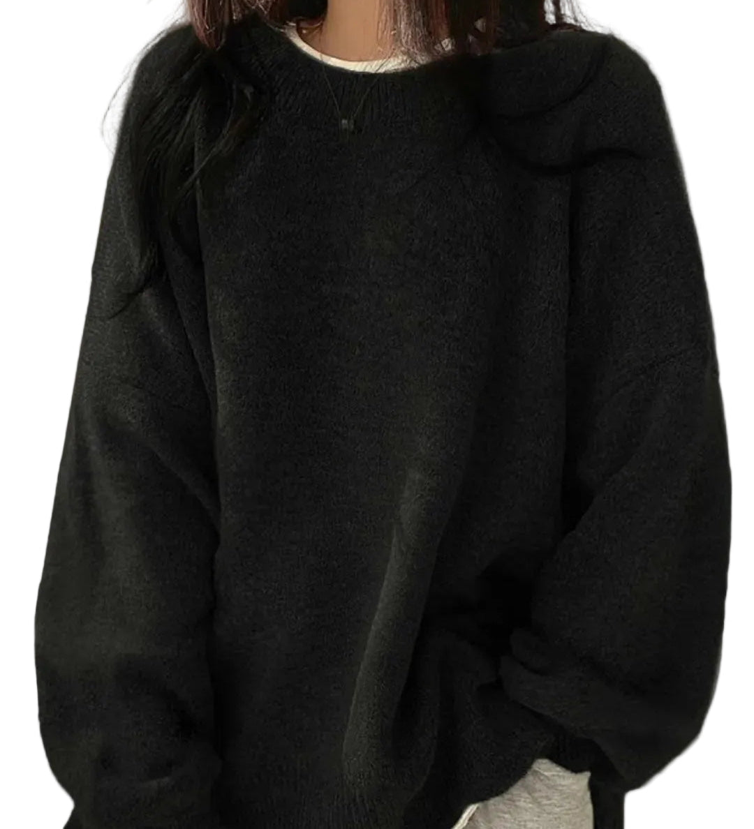 KIARA - Γυναικείο Πουλόβερ με Στρογγυλή Λαιμόκοψη, Χαμηλούς Ώμους και Πλαϊνά Σκισίματα (Women's Drop Shoulder Split Hem Round Neck Sweater)