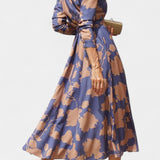 Samaria Μίντι Φόρεμα με Κουμπιά και Λουλουδάτο Γιακά