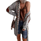 Aveline - Πλεκτή Ζακέτα με Διάτρητη Πλέξη και Κουκούλα (Hollow-Knit Hooded Long Cardigan)