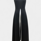 Alicia Κομψό Δίχρωμο Αμάνικο Σετ με Φαρδύ Παντελόνι