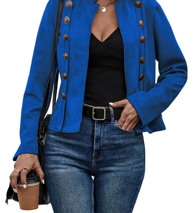 Daniela - Ρετρό Καστόρινο Σακάκι με Διπλή Σειρά Κουμπιών (Retro Suede Double-Breasted Jacket)