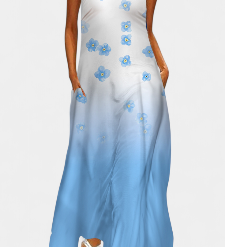 Enna Πολύχρωμο Αμάνικο Φόρεμα με Λαιμόκοψη V