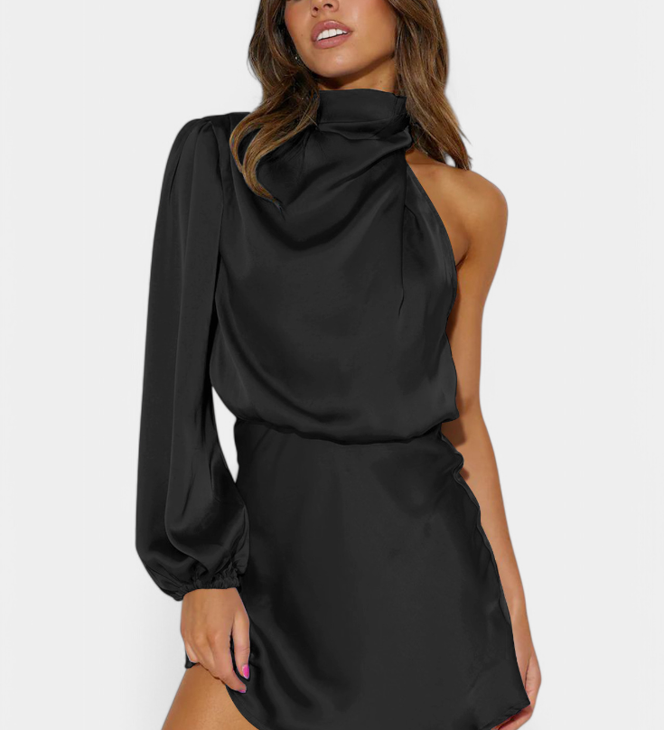 Μάρα Μίνι Δραπέ Φόρεμα με Έναν Ώμο