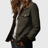 Κλειώ - Μπουφάν από tweed και βελούδο