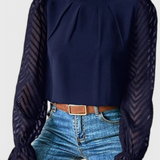 Helga Ναυτική Μπλούζα με Μακριά Μανίκια