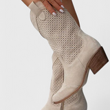 Άννα - Μοντέρνες Καουμπόικες Μπότες από Τζιν με Πλαϊνό Φερμουάρ