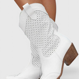 Άννα - Μοντέρνες Καουμπόικες Μπότες από Τζιν με Πλαϊνό Φερμουάρ