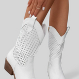 Άννα - Μοντέρνες Καουμπόικες Μπότες από Τζιν με Πλαϊνό Φερμουάρ