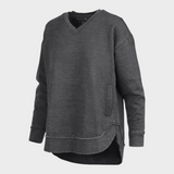 Malia | East Hall Melange Πόντσο με V λαιμόκοψη και τσέπες από φλις