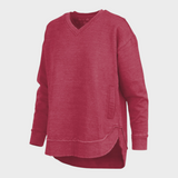 Malia | East Hall Melange Πόντσο με V λαιμόκοψη και τσέπες από φλις