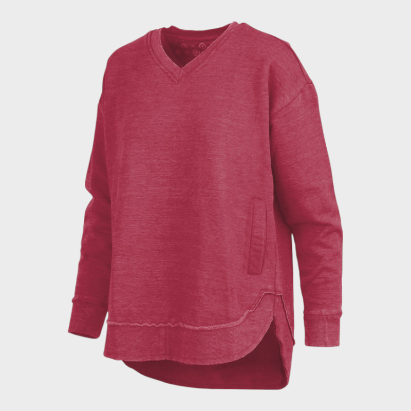 Malia | East Hall Melange Πόντσο με V λαιμόκοψη και τσέπες από φλις