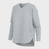 Malia | East Hall Melange Πόντσο με V λαιμόκοψη και τσέπες από φλις